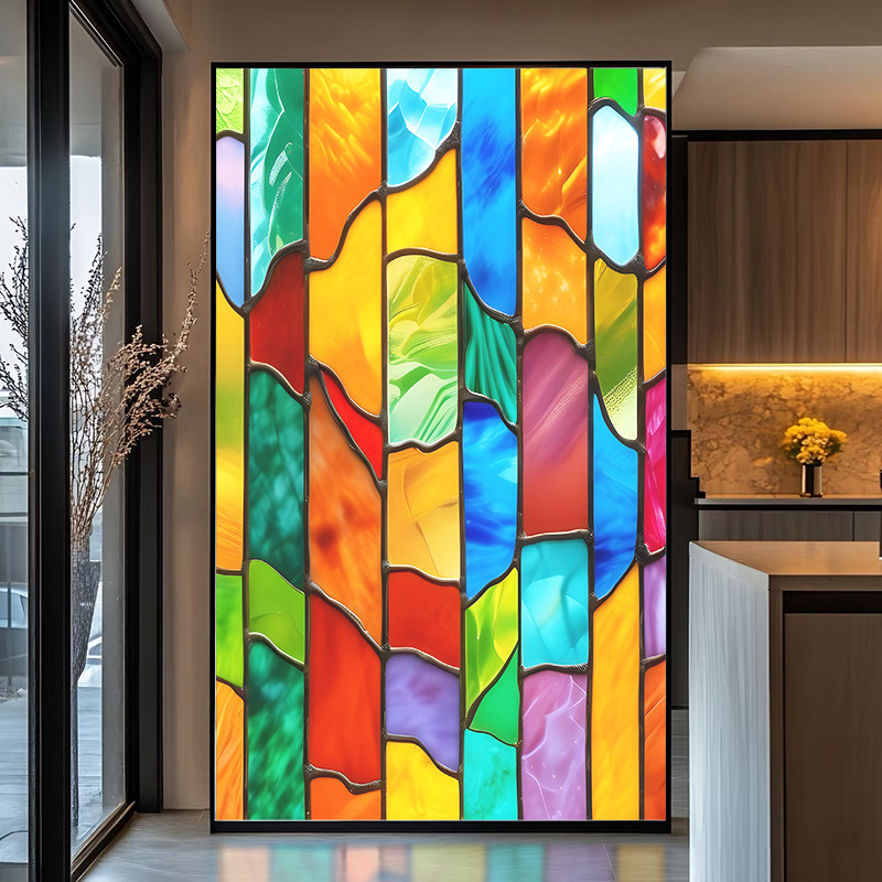 梓滢欧式彩色复古彩绘艺术静电玻璃贴膜卫生间窗户贴纸装饰定制,淘宝优惠券,粉丝福利购,淘宝优惠卷