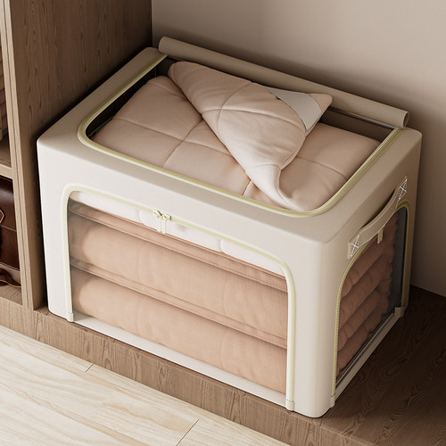 棉麻衣服收纳箱家用衣柜布艺收纳盒衣橱衣物折叠储物箱子整理神器 - 图3