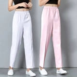 Униформа медсестры, утепленные белые синие розовые демисезонные рабочие штаны, большой размер, эластичная талия