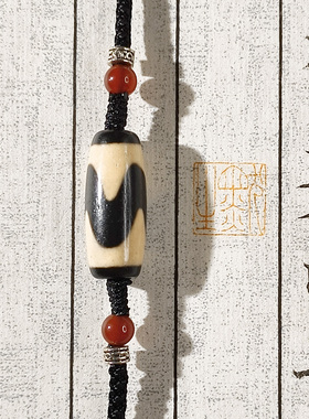 默生文玩玛瑙虎牙天珠项链正品