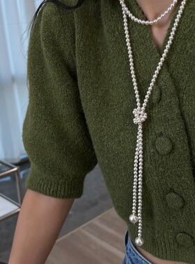 珍珠项链长款毛衣链女多种戴法