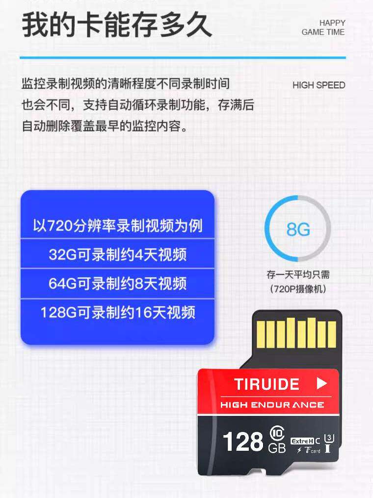 监控专用储存卡循环录制适用360海康威视萤石小米和家亲摄像头tf