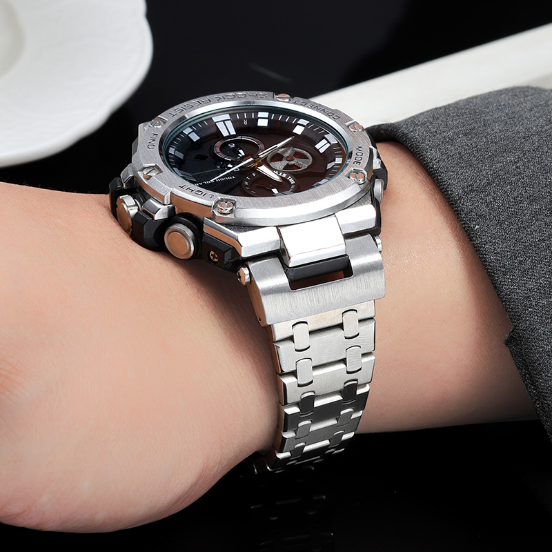 适配G-SHOCK卡西欧钢铁之心GST-B100/W300/S310/400G手表带钢带男 - 图0