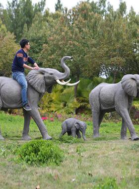 仿真大象犀牛玻璃钢大型动物雕塑户外园林景观庭院落地摆件装饰品