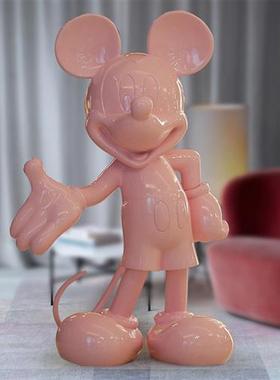 米老鼠落地大摆件卡通米奇玻璃钢雕塑创意家居玄关轻奢简约装饰品