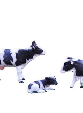 公园户外农场大型仿真奶牛雕塑玻璃钢动物模型摆件园林景观工艺品