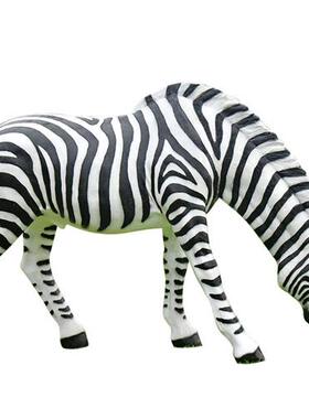 仿真发光斑马玻璃钢雕塑景区动物园美陈装饰大型户外园林景观摆件