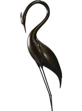 仿不锈钢仙鹤雕塑摆件售楼部水池造景白鹭丹顶鹤白天鹅装饰园林