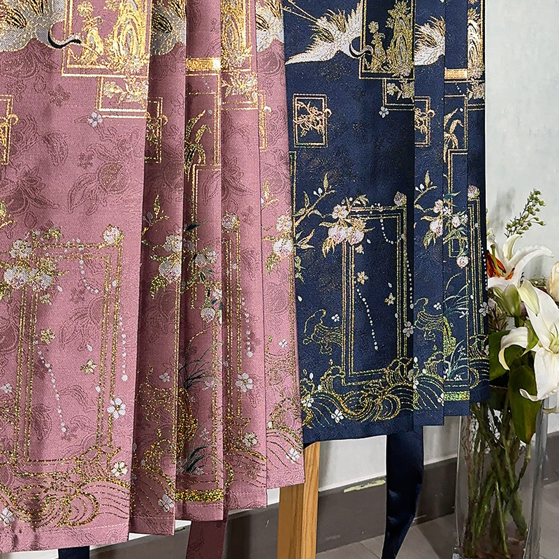 青渊原创汉服马面裙【鹤飞年华】中国风妆花满织金日常百搭秋冬款,淘宝优惠券,粉丝福利购,淘宝优惠卷