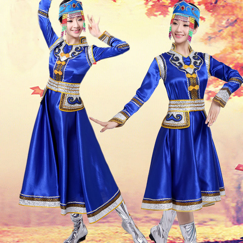 新款蒙古族成人女少数民族广场舞裙 酷馨菱民族服装/舞台装