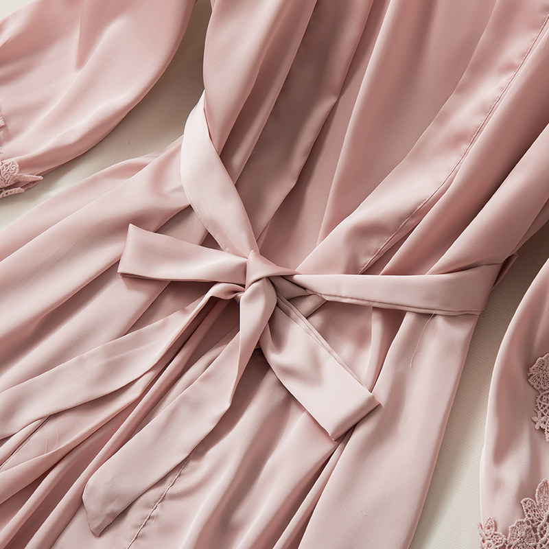 粉色性感可爱粉冰丝绸吊带睡衣裙 安娜锦睡衣/家居服套装