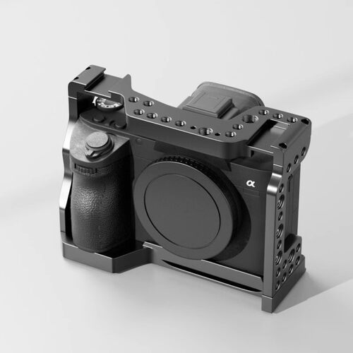 单反微单相机金属兔笼适用索尼A7RM3 A7M4富士FX3/FX30佳能R5R6/EOS R7/Z8/10半笼保护框手柄手提竖拍快装板 - 图3