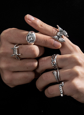 Ring man Spider Snake Skeleton Two-Headed nake Men's  Rings