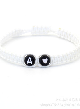 26 Letters Initial Heart Bracelets Handmade Adjustable A-Z