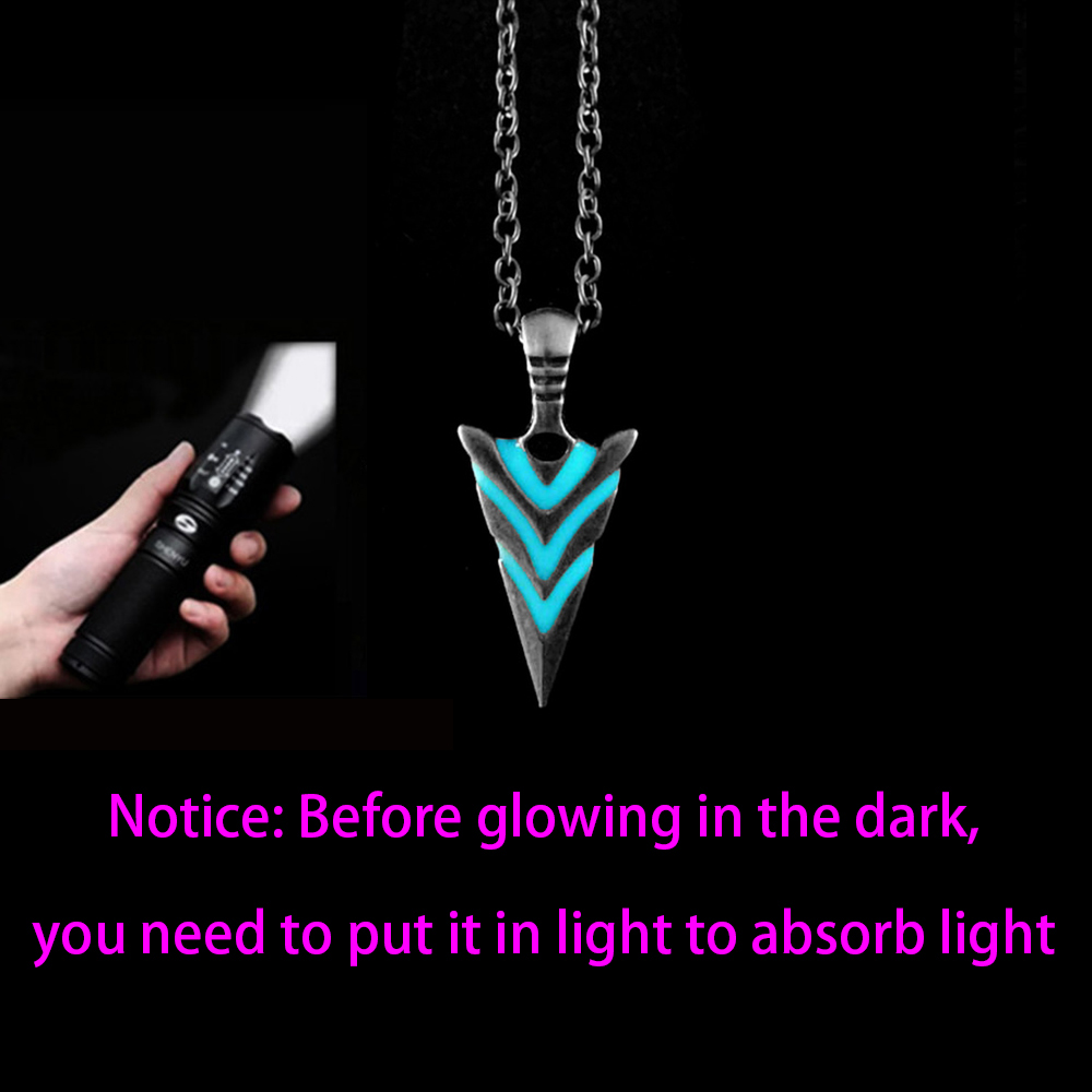 Glow In The Dark Pike Necklace for Women Men Halloween Gift - 图0