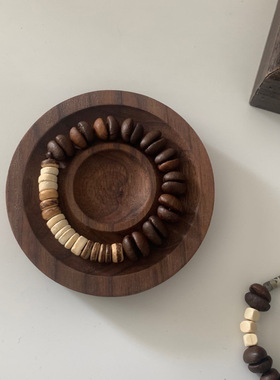 Real Red Sandalwood Mala Coin Wooden Beaded Bracelets