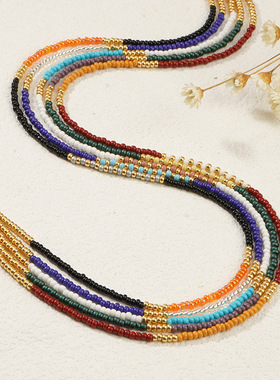 Bohemian Natural Colored Beads  Golden Hand Jewelry Gift