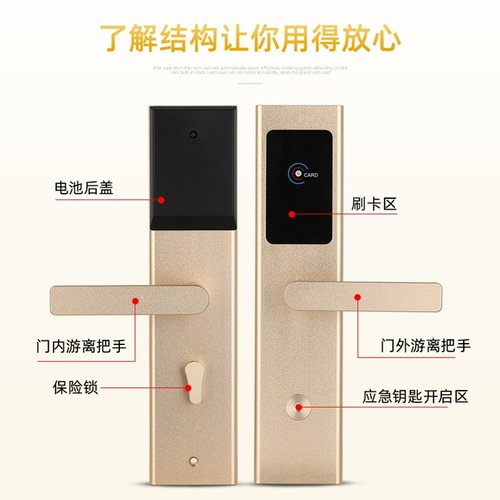 坚荣酒店智能门锁民宿旅馆ic刷卡感应锁宾馆非标电子锁 - 图1