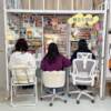 Dormitory triple table modification left side hole board storage rack without punching tabletop elevated cosmetic storage box