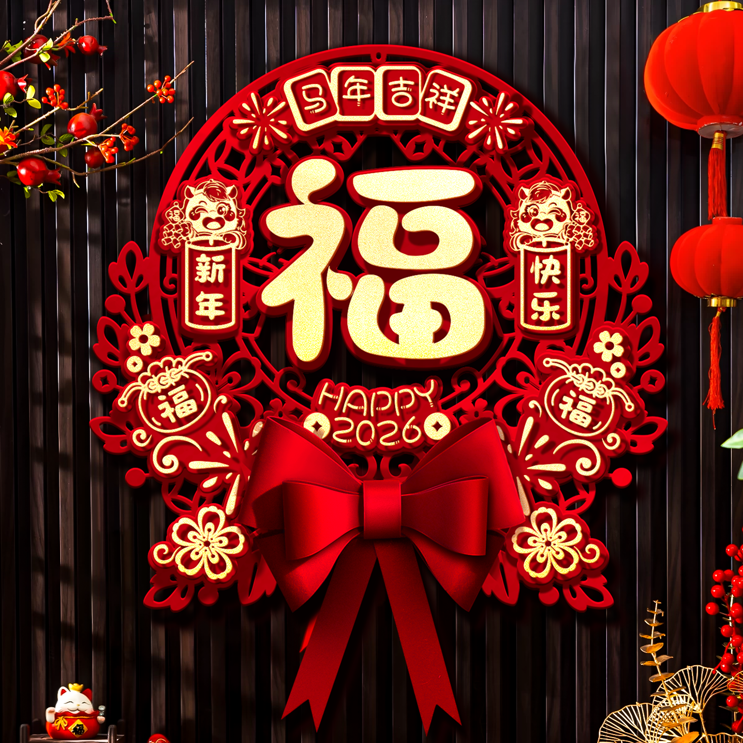 2026马年新年装饰福字挂件春节过年入户大门生肖挂饰客厅氛围布置,淘宝优惠券,粉丝福利购,淘宝优惠卷