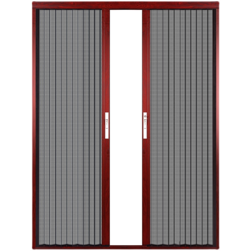 金钢网折叠纱门推拉式隐形纱门防蚊虫防鼠防盗风琴伸缩式纱窗门帘-图3