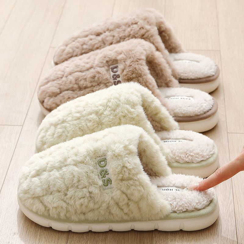 棉拖鞋女士冬季2025新款室内家居用防滑保暖加厚底毛毛绒软底棉拖