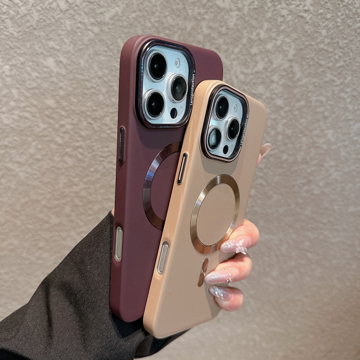 ins高级灰适用iPhone16手机壳Magsafe磁吸promax苹果15金属镜头圈14pro亲肤手感13超薄12pmax防摔11保护套por - 图1