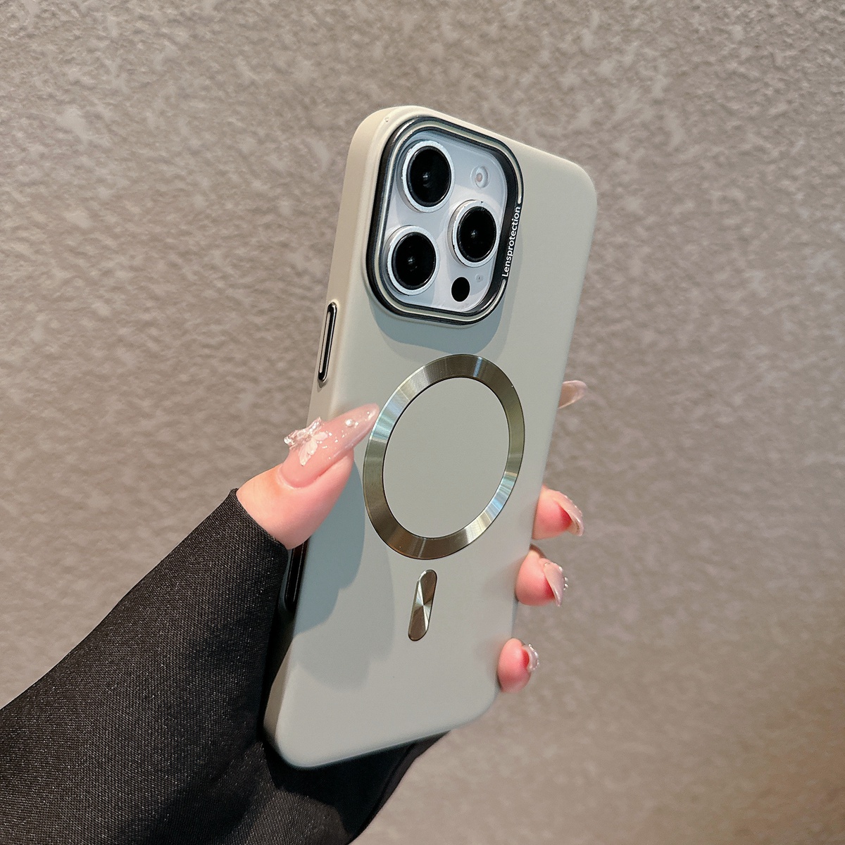 ins高级灰适用iPhone16手机壳Magsafe磁吸promax苹果15金属镜头圈14pro亲肤手感13超薄12pmax防摔11保护套por - 图0