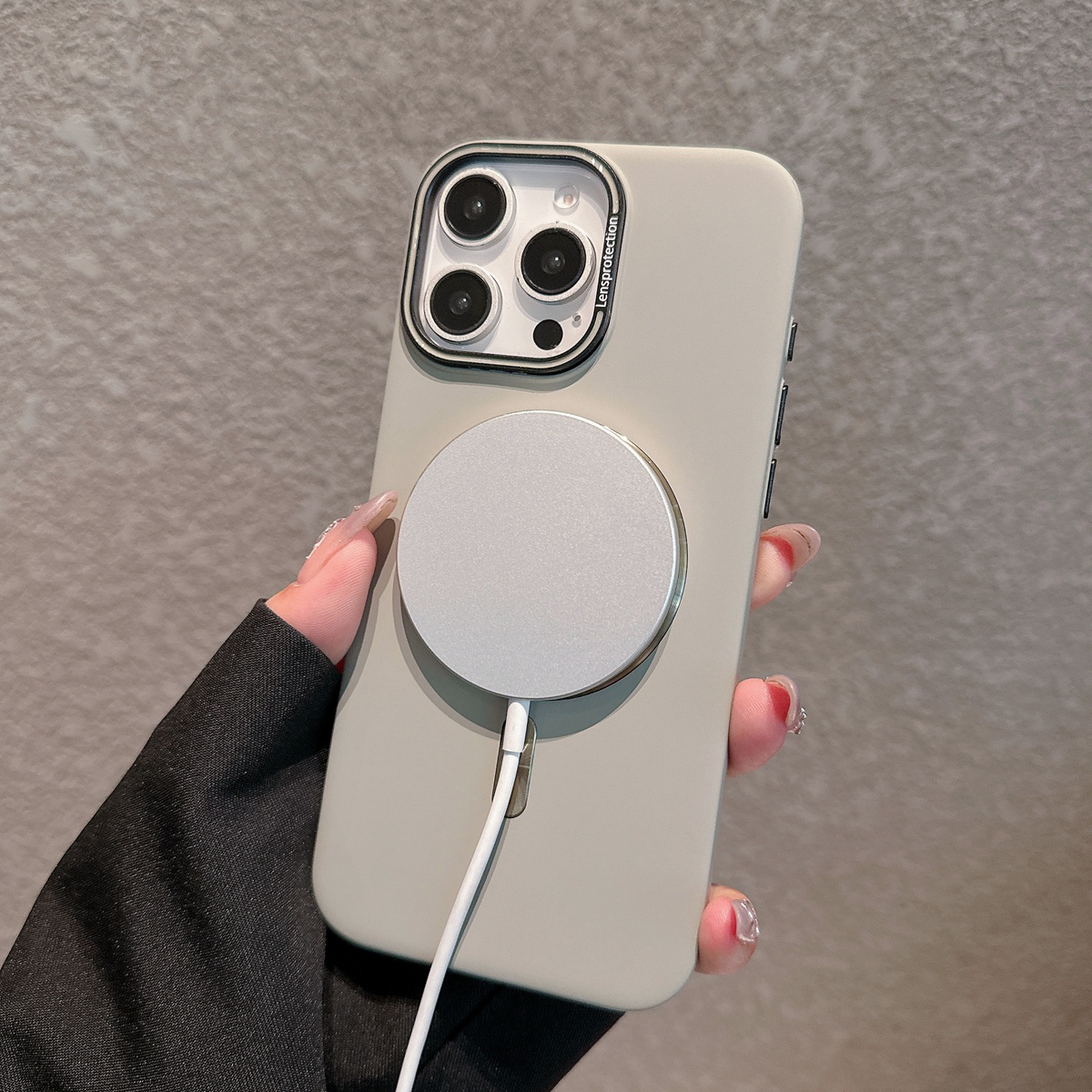 ins高级灰适用iPhone16手机壳Magsafe磁吸promax苹果15金属镜头圈14pro亲肤手感13超薄12pmax防摔11保护套por - 图2