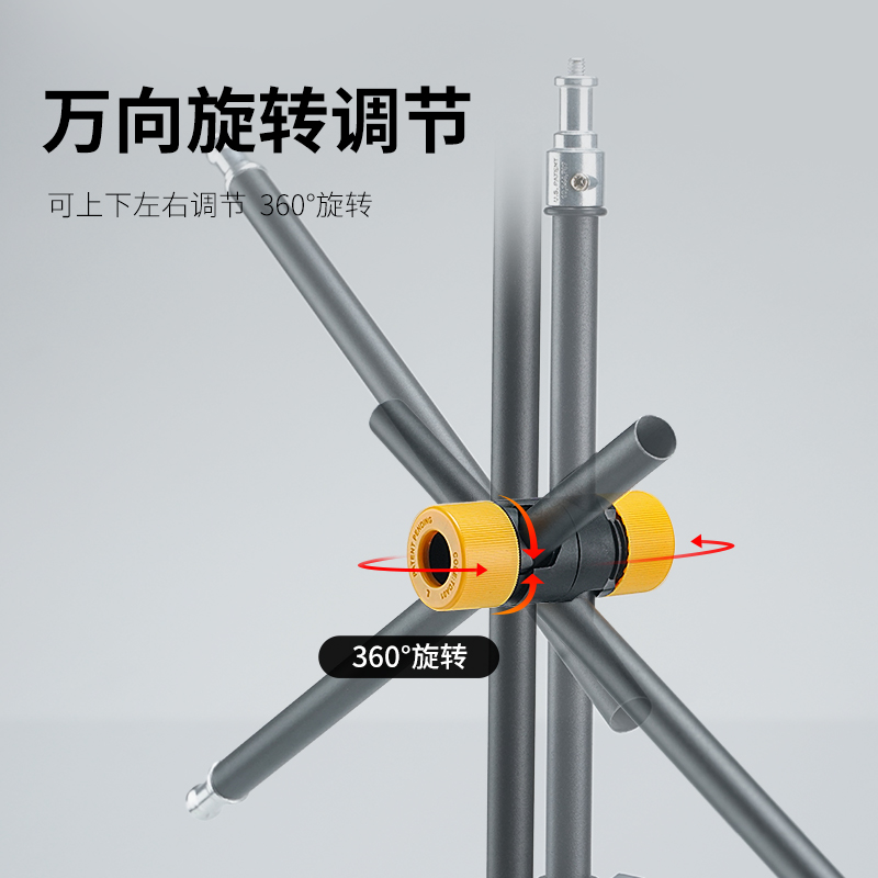 支架中把转轴横杆连接夹扩展夹俯拍平拍斜杆三脚架灯架配件固定夹-图1