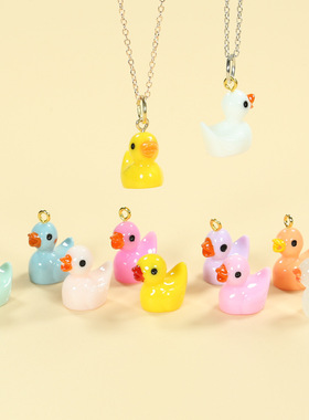 Colorful Duck DIY Resin Jewelry Accessories Small Ornaments