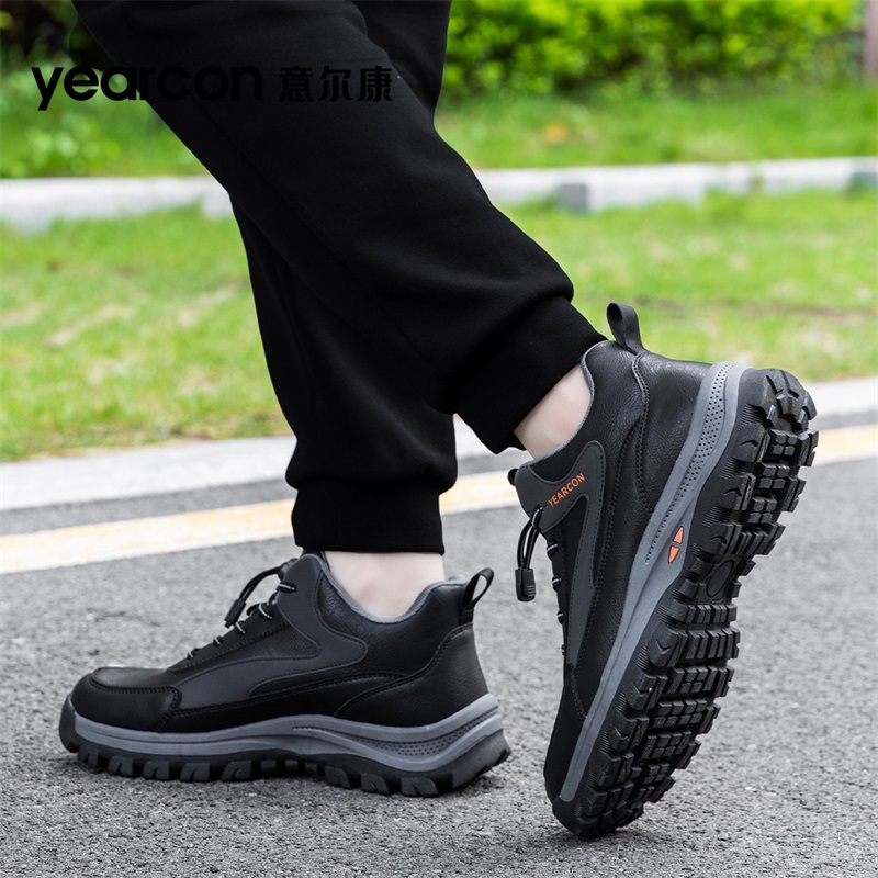 意尔康爸爸运动鞋男士2025新款冬季加绒棉防滑中老年人舒适健步鞋 - 图3