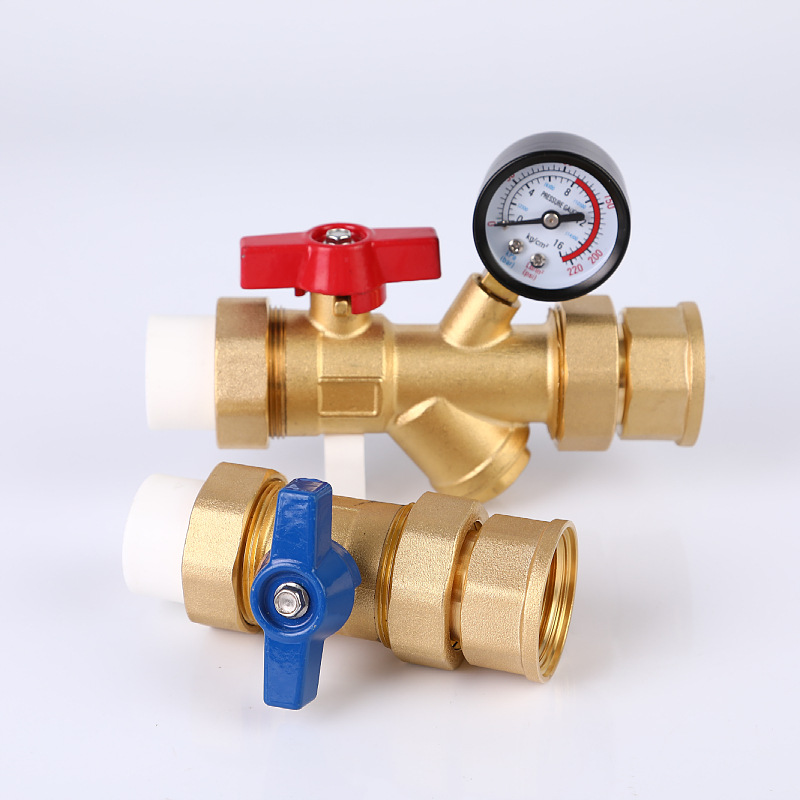 内丝过滤总阀球阀套阀本色款 电镀PPR25 PPR32*1内丝寸分水器套阀 - 图0