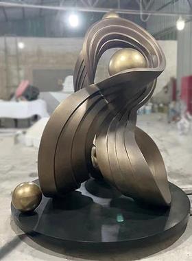 简约现代玻璃钢抽象飘带酒店大堂雕塑售楼处展厅大型异形装饰摆件