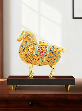 马上有钱铜马摆件马年吉祥物