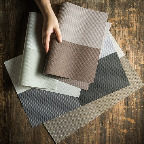 复古中式餐桌垫隔热垫日式餐具垫子田字格纹易冲洗防烫西餐碗垫 - 图3