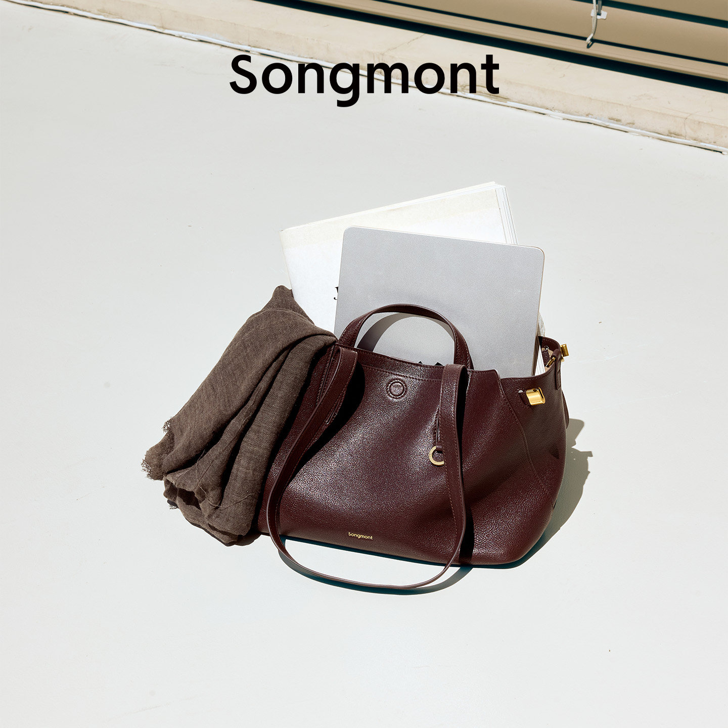 【新年礼物】Songmont山下有松循迹托特女大容量通勤皮单肩手提包,淘宝优惠券,粉丝福利购,淘宝优惠卷