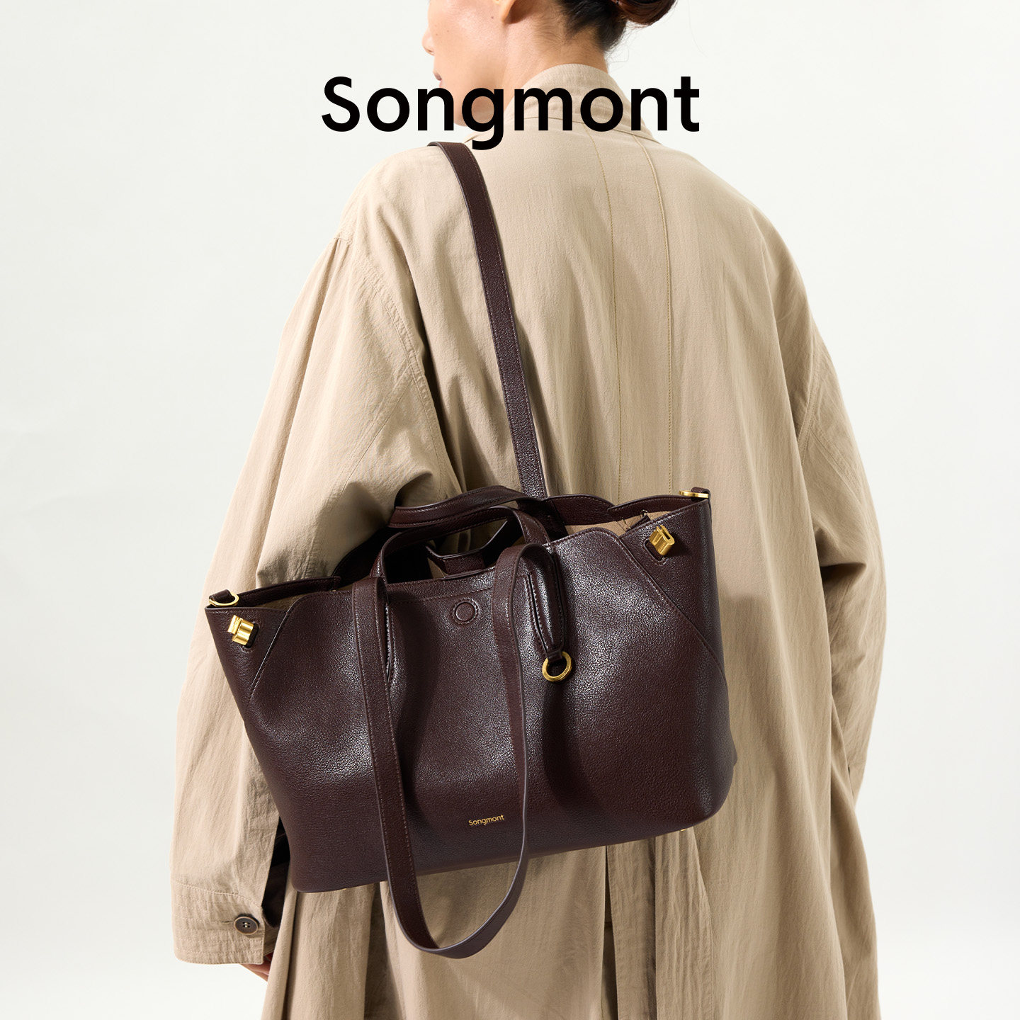 【新年礼物】Songmont山下有松循迹托特女大容量通勤皮单肩手提包,淘宝优惠券,粉丝福利购,淘宝优惠卷