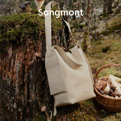 Songmont山下有松挂耳托特系列中号头层牛皮慵懒通勤单肩斜挎包_虎窝淘