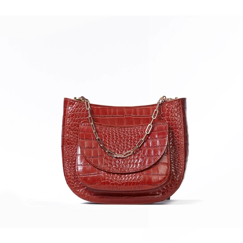 Кожаная сумка для телефона, оригинальная небольшая дизайнерская сумка на одно плечо, крокодиловый принт