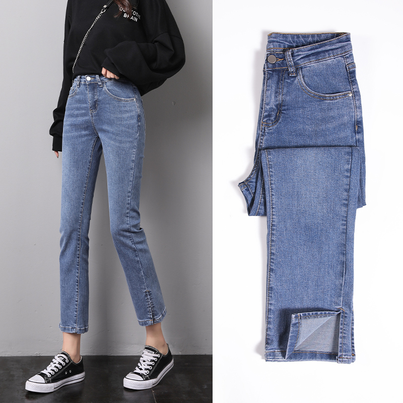高腰直筒2022年新款夏季显瘦牛仔裤 卡如黛牛仔裤