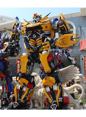 铁艺定制大黄蜂擎天柱变形金刚雕像电影院汽车店招牌迎宾雕塑摆件