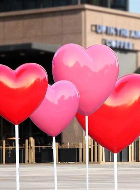 户外美陈小品玻璃钢棒棒糖热气球糖果雕塑商业街商场爱心装饰摆件