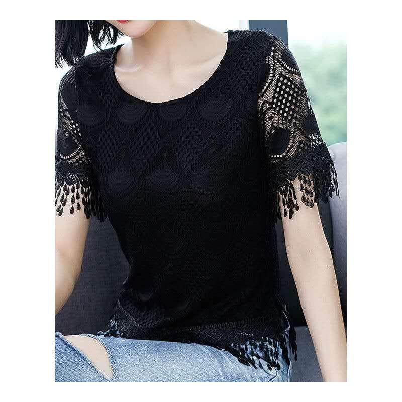  栗颜蕾丝衫/雪纺衫