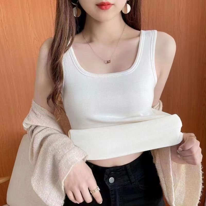 纯棉保暖吊带背心女秋冬季内搭加绒加厚打底衫修身显瘦无袖上衣,淘宝优惠券,粉丝福利购,淘宝优惠卷