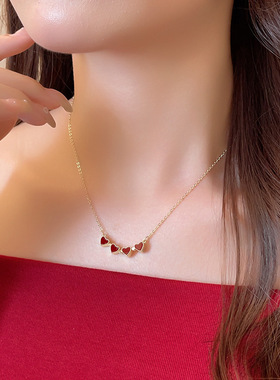 多种戴法磁力四叶草爱心钛钢项链配饰女款2025新款颈链小众锁骨链