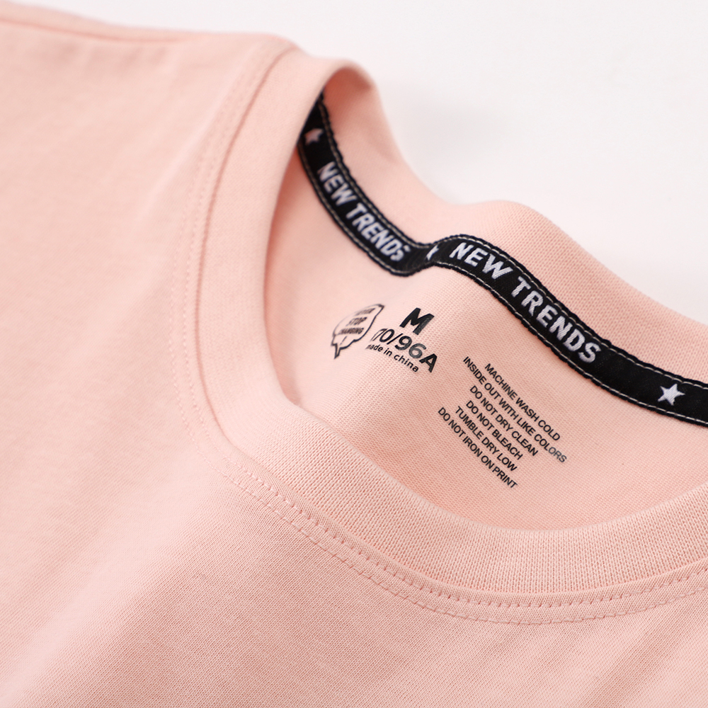 2022新款夏装可爱甜美纯棉浅粉色t恤女夏季vintage短袖正肩上衣女-图1