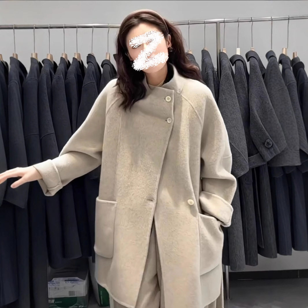 新款双面羊毛大衣秋冬新款韩版立领短款羊毛女士大衣时尚外套,淘宝优惠券,粉丝福利购,淘宝优惠卷