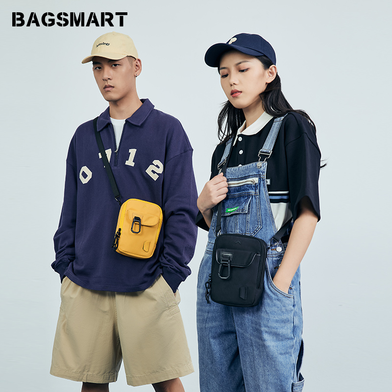 bagsmart男士小挎包胸包潮流手机包包单肩包斜挎包男ins小包男包-图2