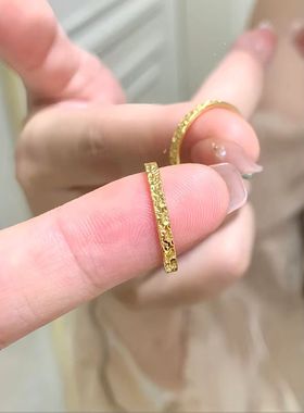 爆闪碎碎冰碎金戒指女网红爆款